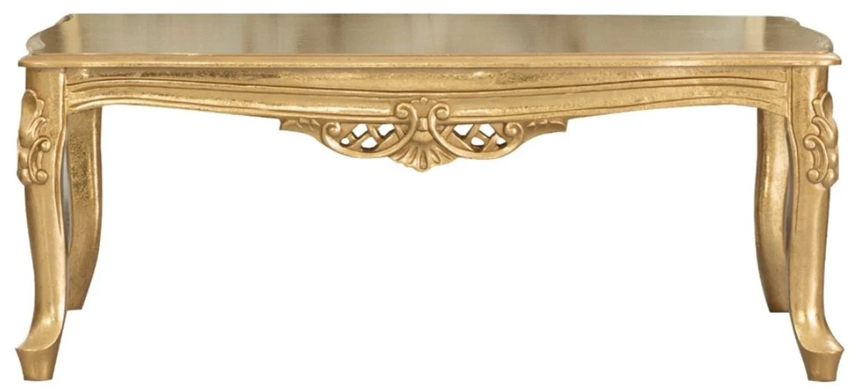 Luxury Baroque Solid Wood Coffee Table Gold - Handmade Baroque Style Living Room Table - Baroque Living Room Furniture