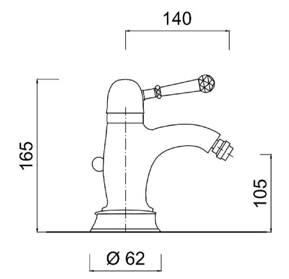 Luxury basin mixer with Swarovski crystal glass silver H. 16.5 cm - single-lever basin mixer - luxury bathroom accessories