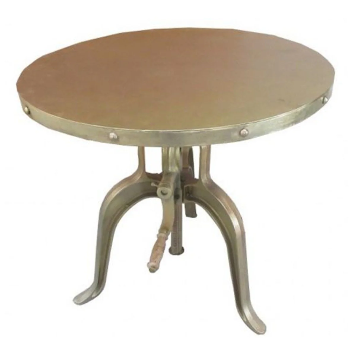 Industrial side table with crank gold 75 x H. 72-98 cm - Designer Hotel Furniture - Industrial Design Table