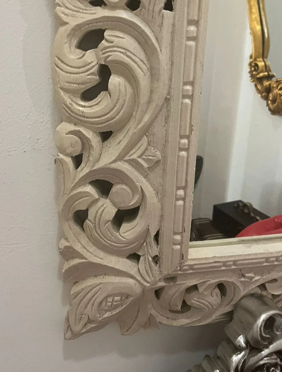 Baroque mirror / wall mirror white H. 80 cm - Baroque style furniture