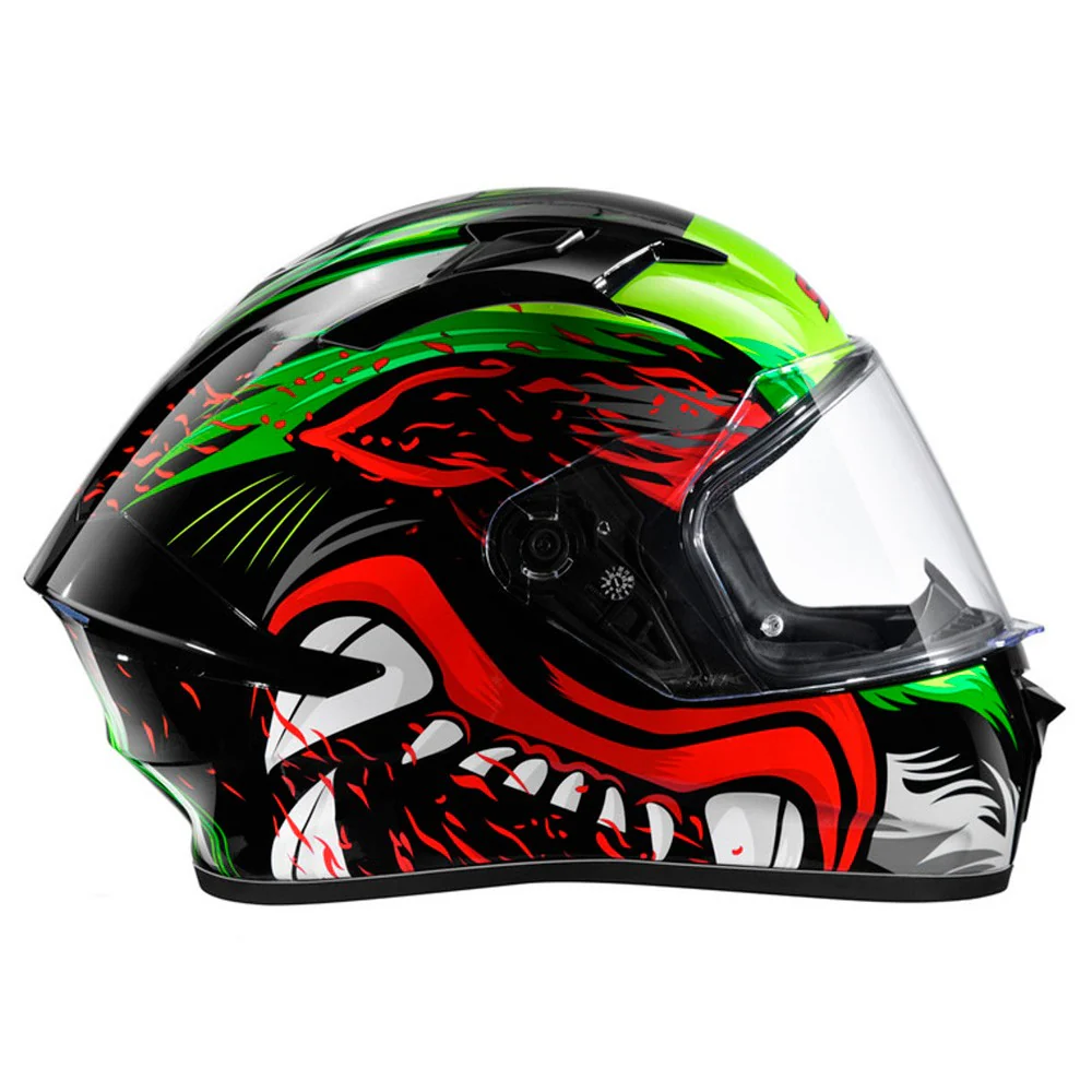 CASCO SMK STELLAR ANIMAL VERDE / ROJO / BLANCO