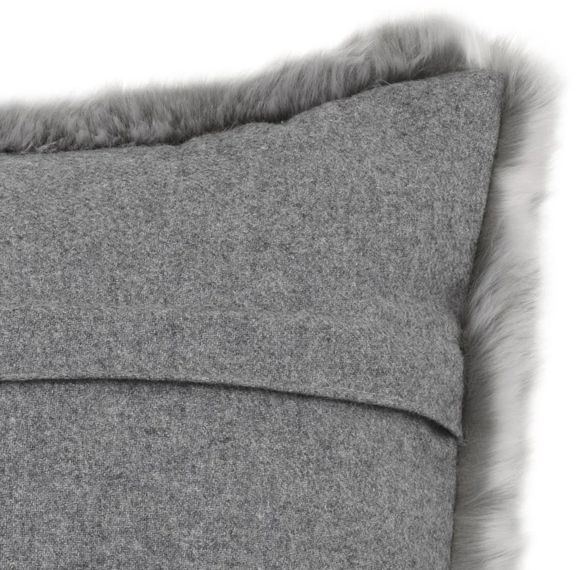 Luxury faux fur cushion dark gray 60 x 40 cm - living room decoration accessories