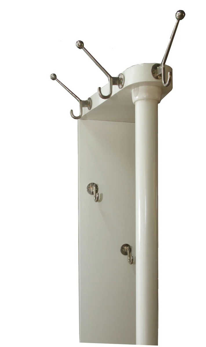 Baroque coat stand cream made of solid oak wood with umbrella compartment - height approx. 185 cm - antique look