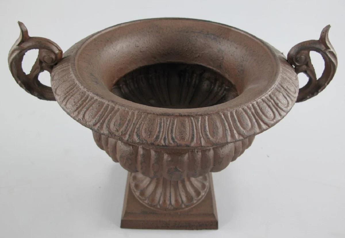 Baroque garden decorative flower pot rust 37 x 26 x H. 27 cm - Magnificent plant pot in baroque style - Baroque garden decoration - Baroque patio decoration - Baroque decorative accessories