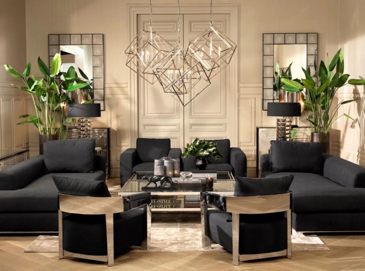 Tealight holder set black 17 x H. 16 cm - luxury quality