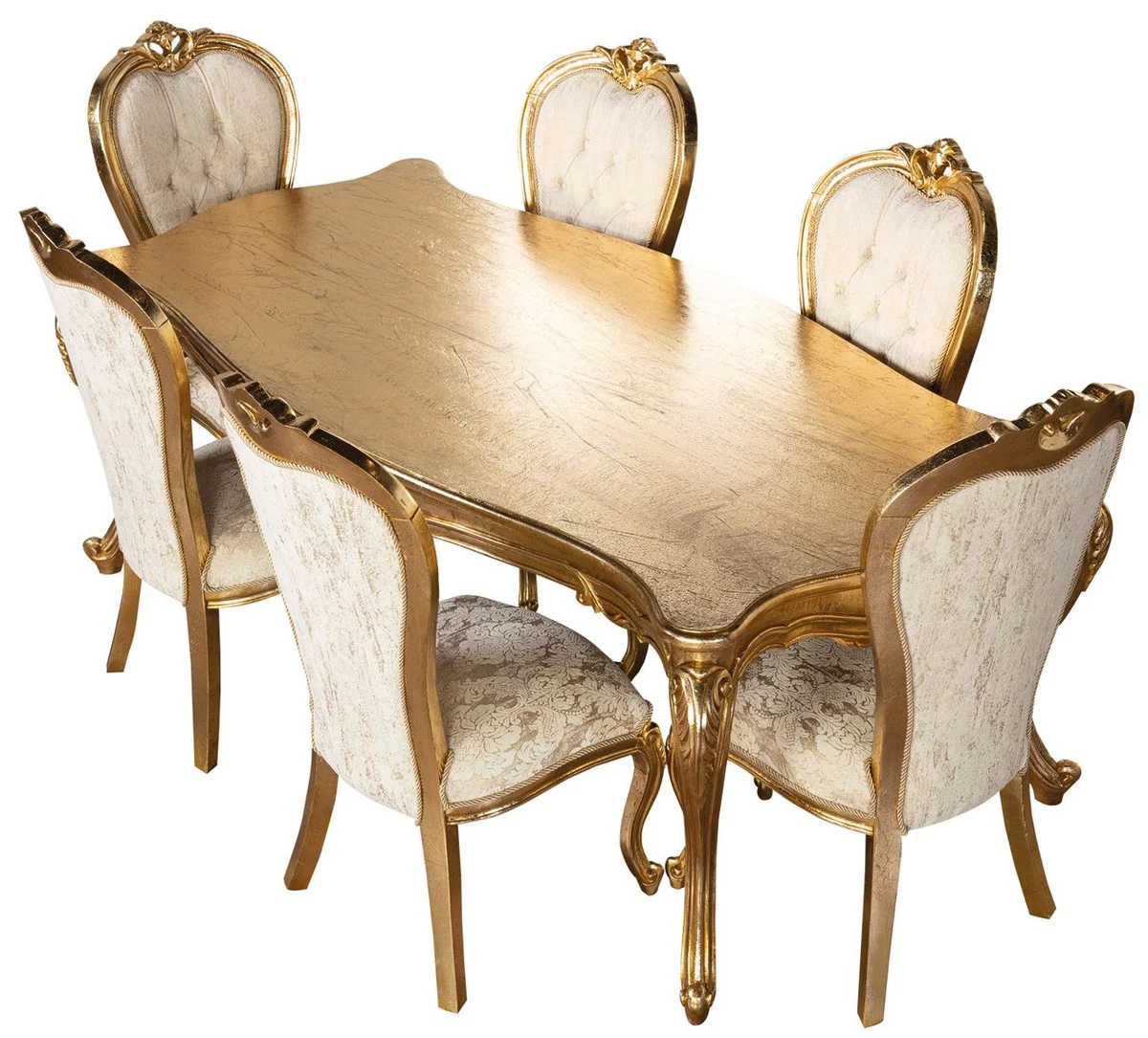 Luxury Baroque Dining Room Set Gold / White - Baroque Dining Room Furniture