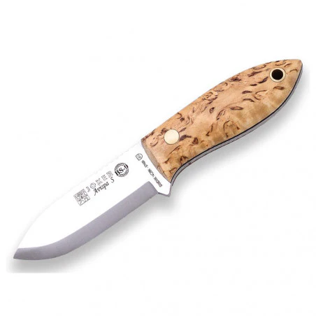Joker Halsmesser BS9 Wasp Scandi curly birch - Buschcraft neck knife