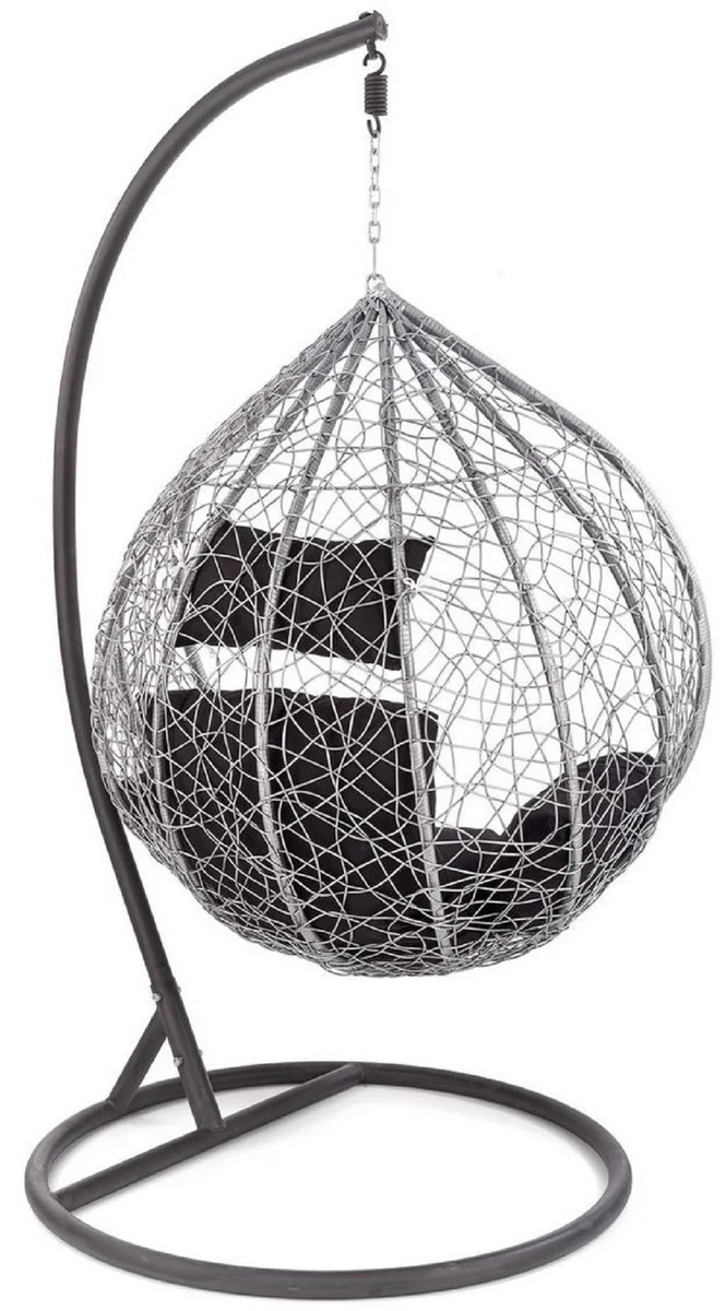 Garden rocking chair gray / black H. 195 cm