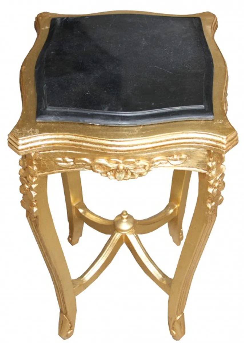 Baroque side table with marble top square gold Mod W18 70 x 37 cm - antique style