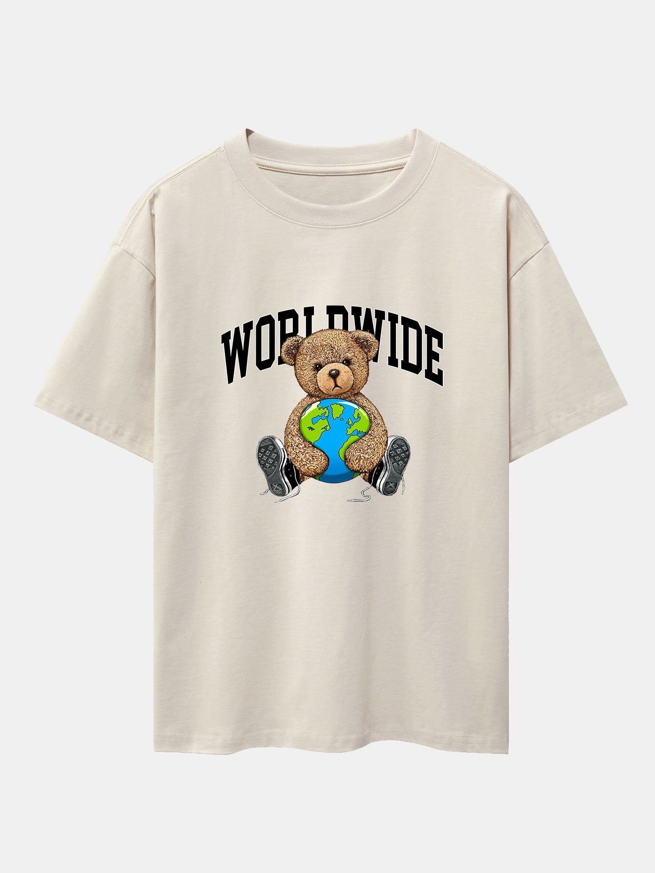 Worldwide Bear Print Heavy Weight Oversize T-Shirt
