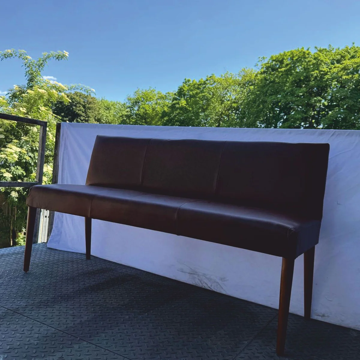 Luxury leather bench brown 160 cm - leather furniture