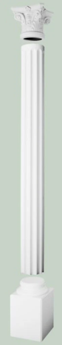 Baroque wall decoration column headboard white 36 x 36 x H. 30 cm - Baroque decorative element - decorative accessories