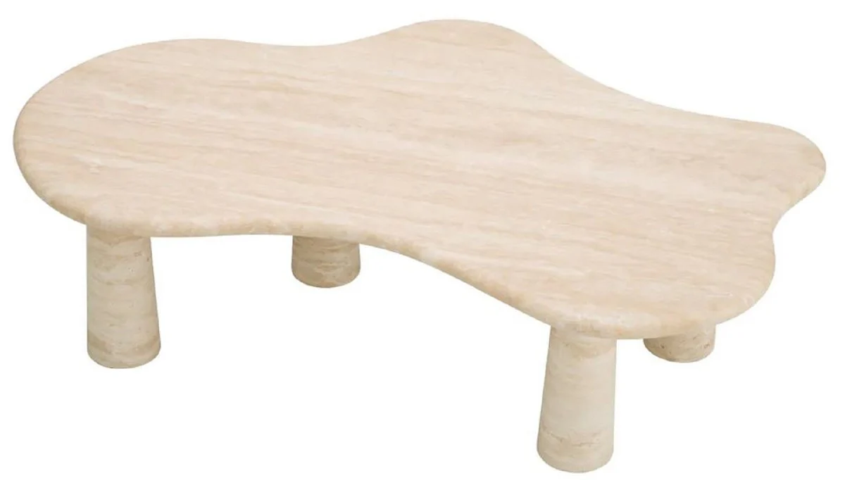 Luxury coffee table beige 116 x 73 x H. 34 cm - Travertine natural stone living room table - Living room furniture - Travertine furniture - Luxury furniture - Luxury furnishings