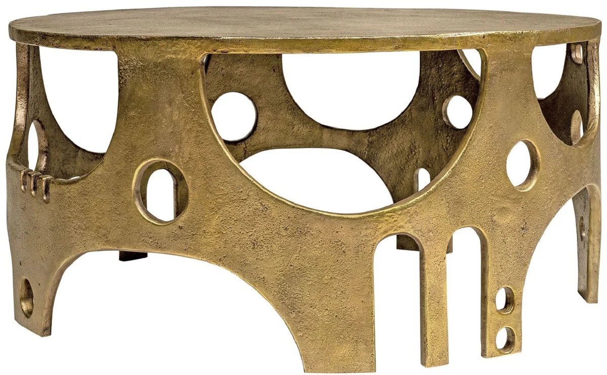 Designer aluminum coffee table bronze color Ø 70.5 x H. 34 cm - Round living room table - Living room furniture - Luxury collection