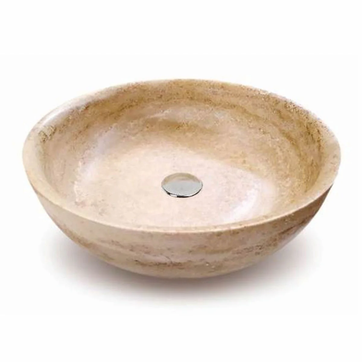 Luxury travertine washbasin bowl beige Ø 40 cm - bathroom accessories