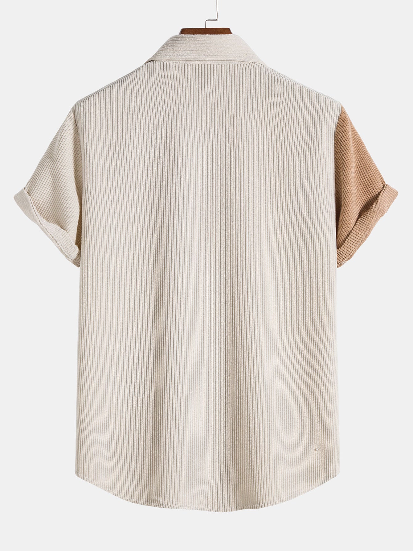 Two Tone Corduroy Button Up Shirt & Shorts