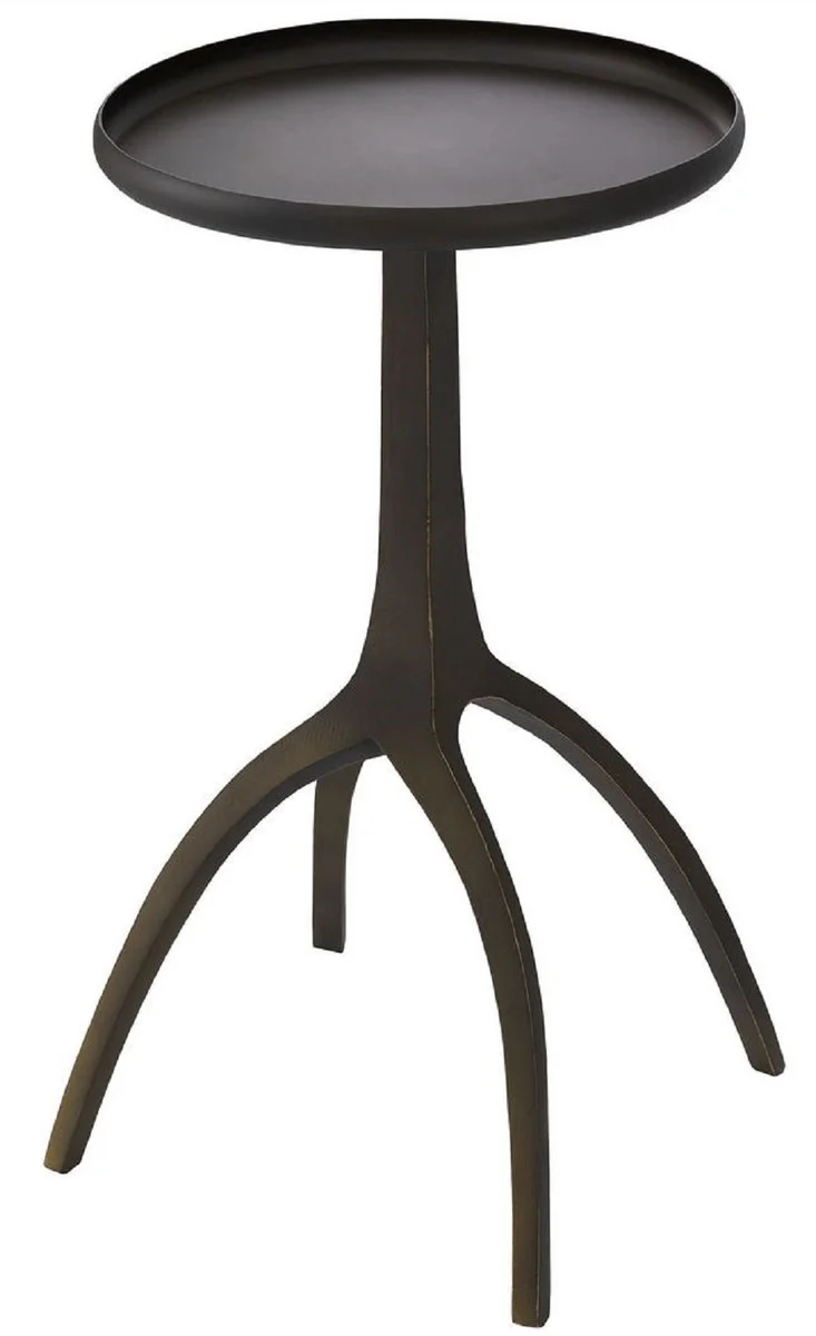 Luxury side table bronze color 40.5 x 40.5 x H. 56 cm - Modern metal table with round table top - Living room furniture - Luxury furniture
