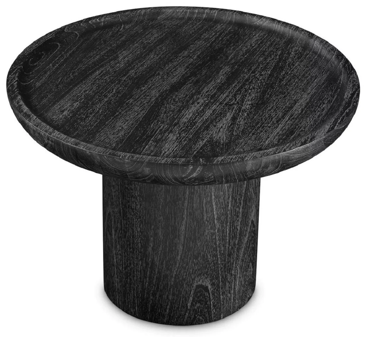 Luxury side table black gray Ø 64.5 x H. 46 cm - Round solid wood table - Solid wood living room furniture - Luxury quality
