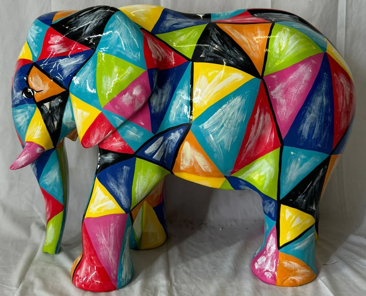 XXL decorative sculpture elephant colorful 90 cm - garden decoration figure