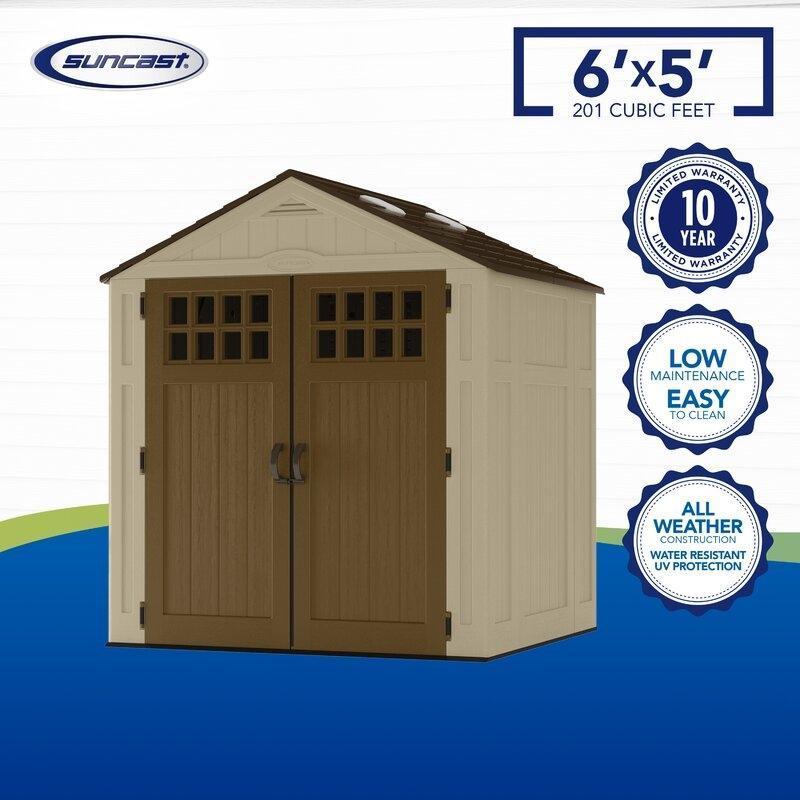 6 ft. 3 ein. W x 5 ft. 6 in. D Resin Storage Shed