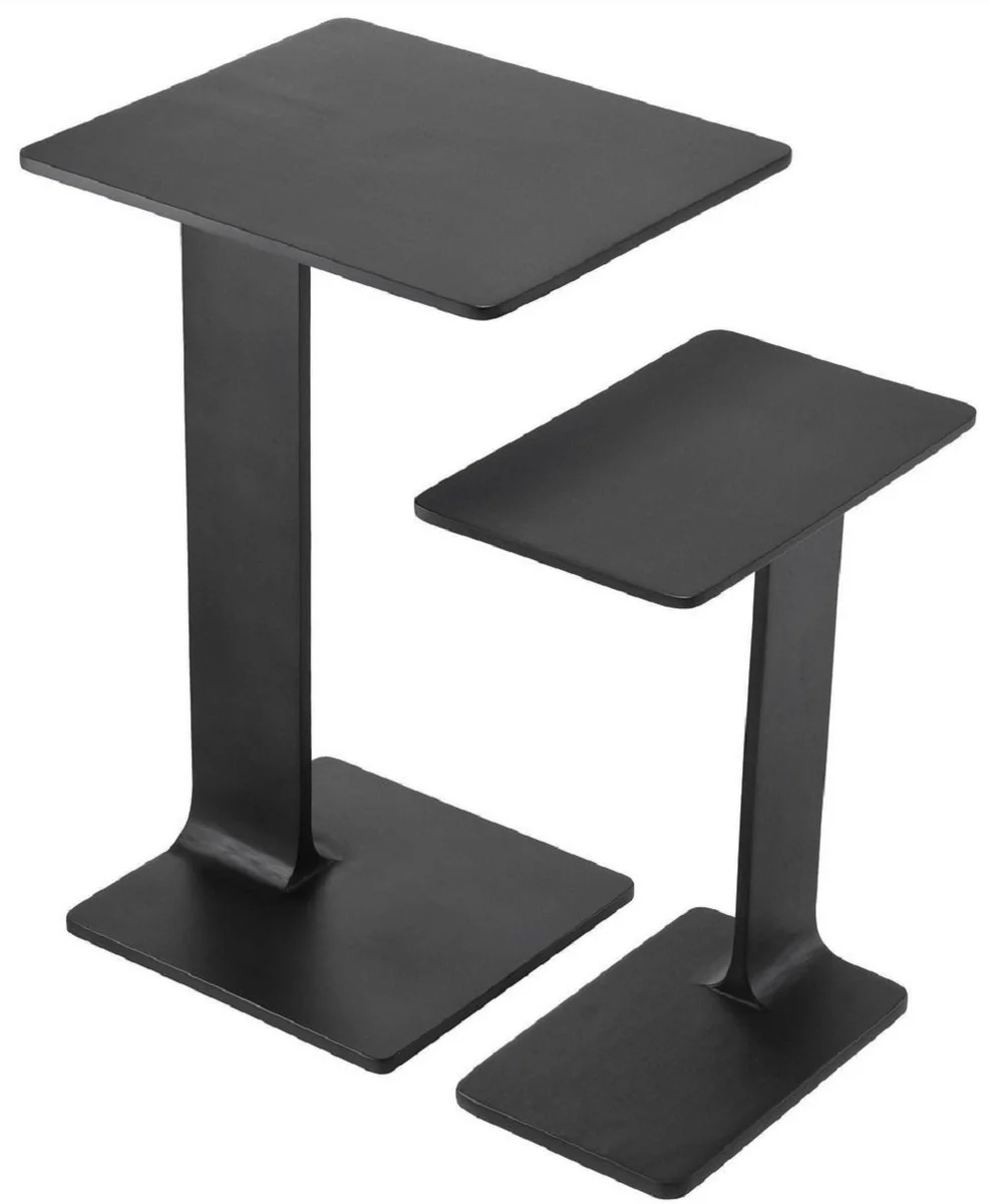 Luxury side table set black - 2 tables made of high-quality aluminum - living room furniture - luxury quality