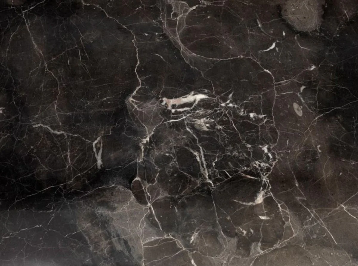 Luxury Art Deco designer side table nickel with brown marble top - hotel table furniture