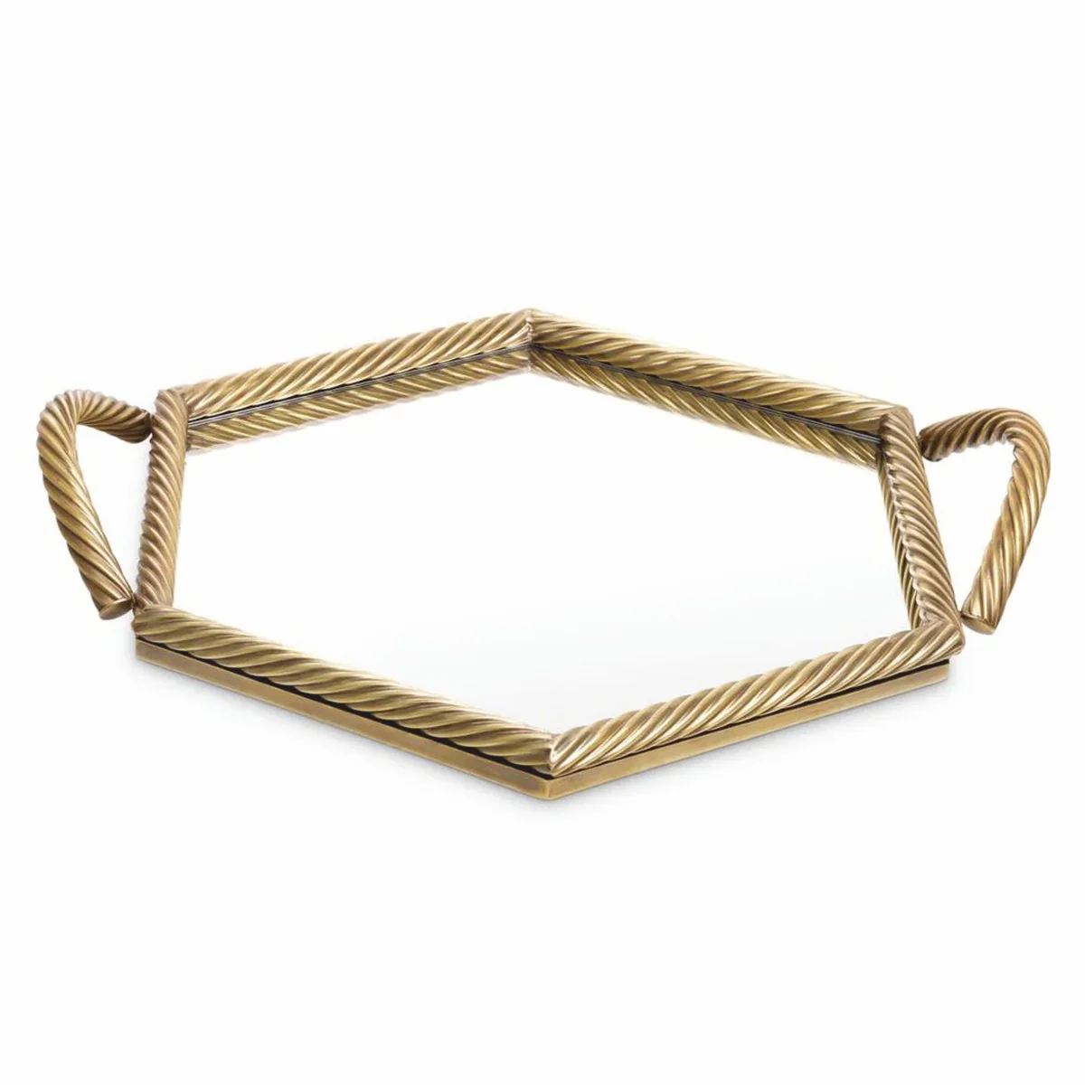 Luxury serving tray vintage brass 51 cm - catering accessories