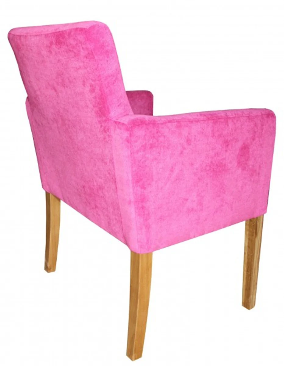 Luxury dining room chair pink / colored wood with armrests