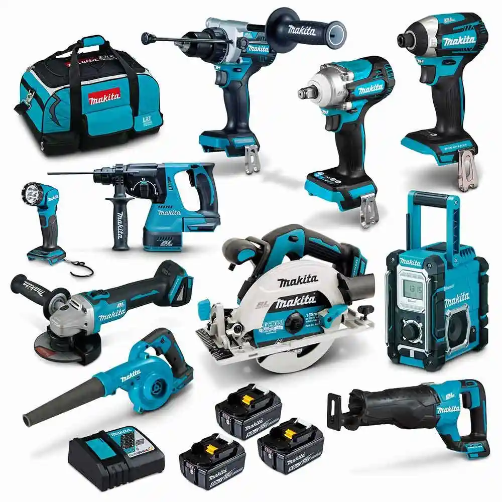 MAKITA 18V BRUSHLESS 10 PIECE 3 X 5.0AH COMBO KIT DLX1042TX1