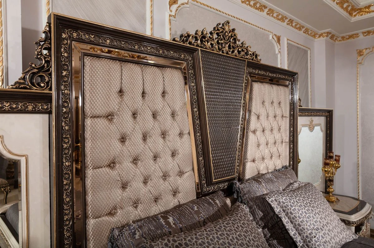 Luxury baroque double bed and 2 nightstands