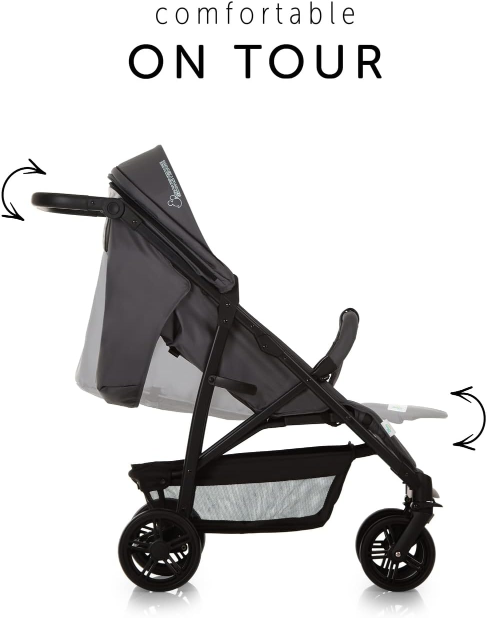 hauck Rapid 4X Baby Stroller, from Birth to 25 kg, Lightweight Stroller, Baby Chair, Reclining, Foldable, Compact, Mickey Mouse Gray
