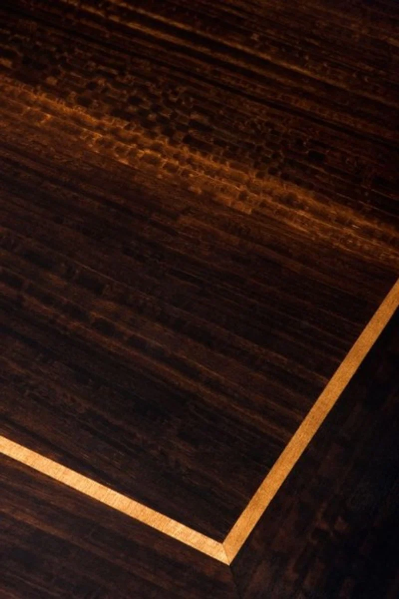 Designer luxury dining table brown high gloss / chrome 220 cm - dining room table - conference table