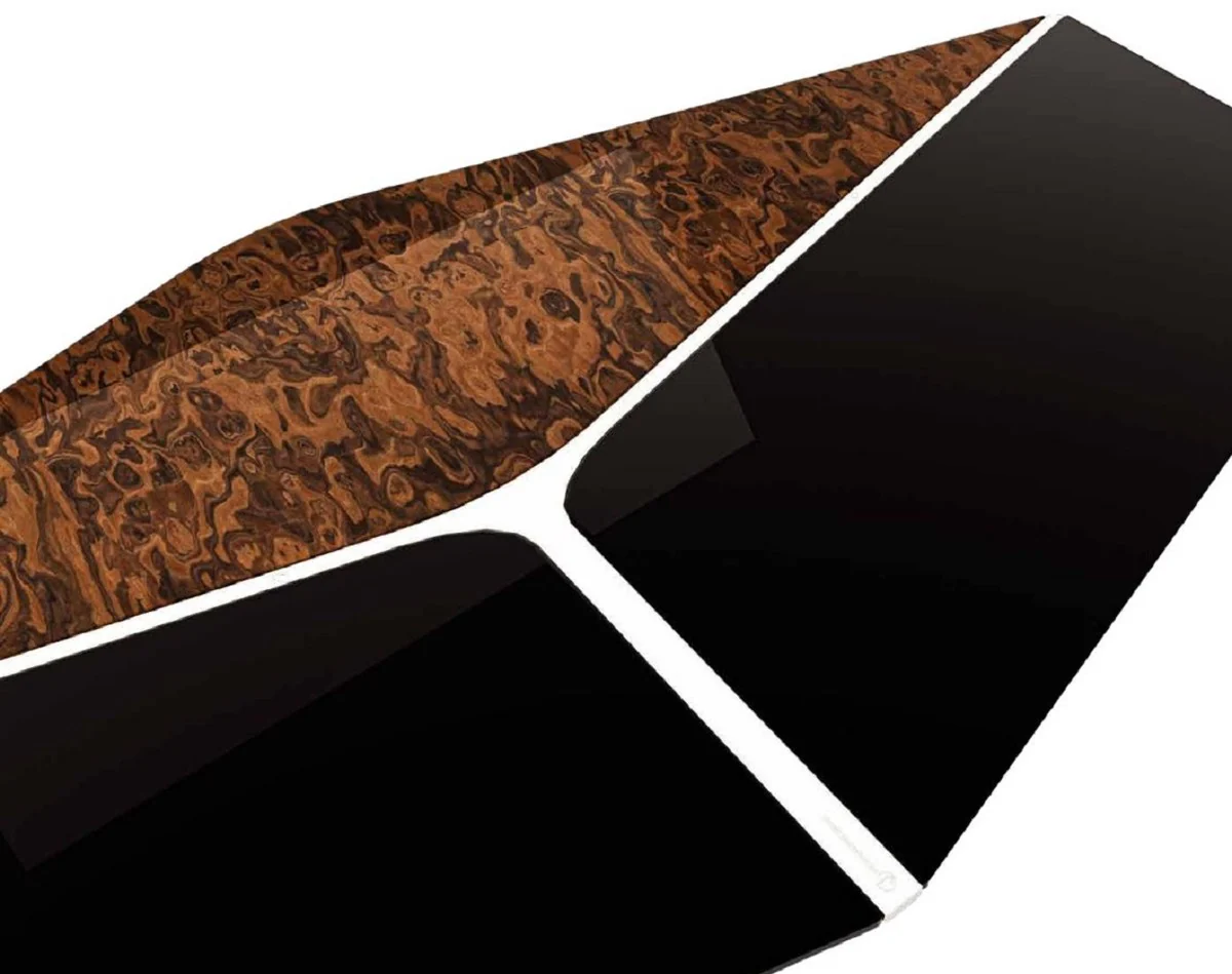 Luxury designer dining table black / brown / silver 250 x 116 x H. 78 cm - luxury furniture - designer furniture - dining room furniture - hotel furniture - luxury quality