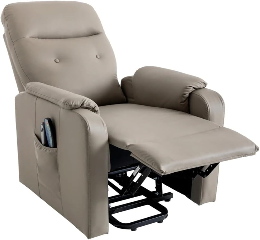 Walnut Massage Recliner Chair Electric Power Lift Chairs W/Side Bag, Adjustable and Heating Function for Adults and Seniors