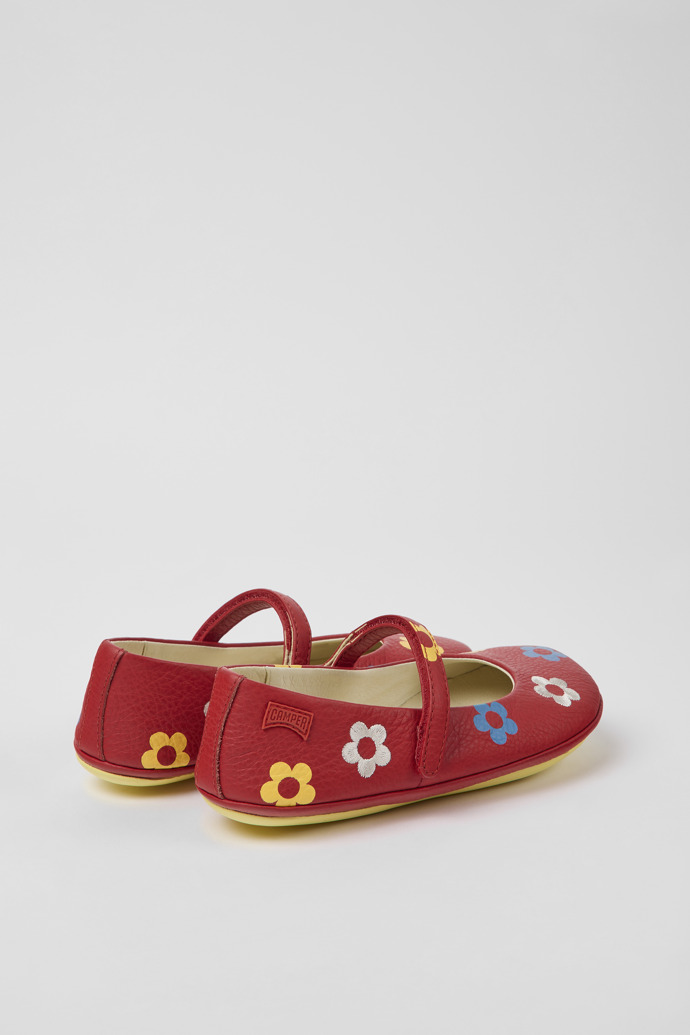 Twins Red Leather Ballerina Flats for Boys
