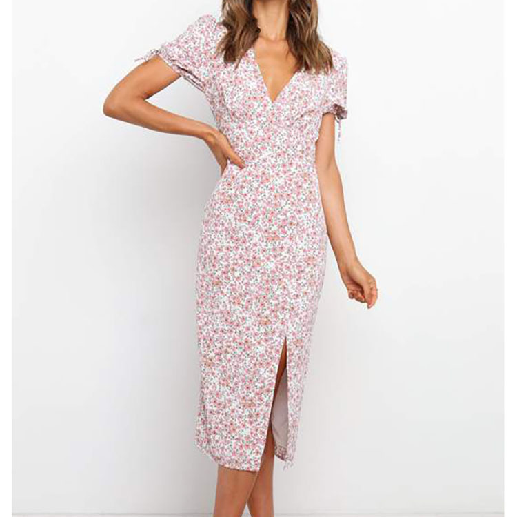 French Sexy Floral Print Dress