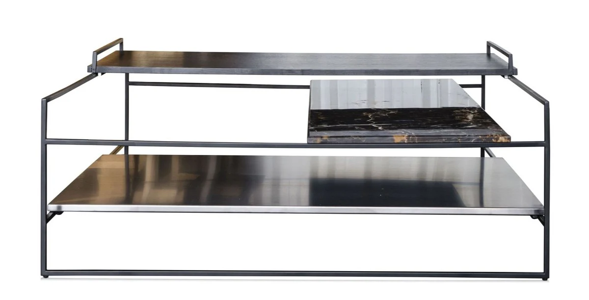 Luxury coffee table black 100 x 100 x H. 39.5 cm - designer living room table