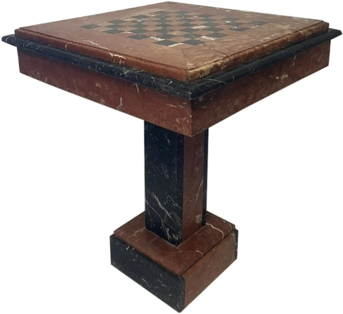 Baroque Chess Table Brown / Black - Square Marble Table - Baroque Style Side Table - Baroque Style Marble Furniture - Baroque Furniture