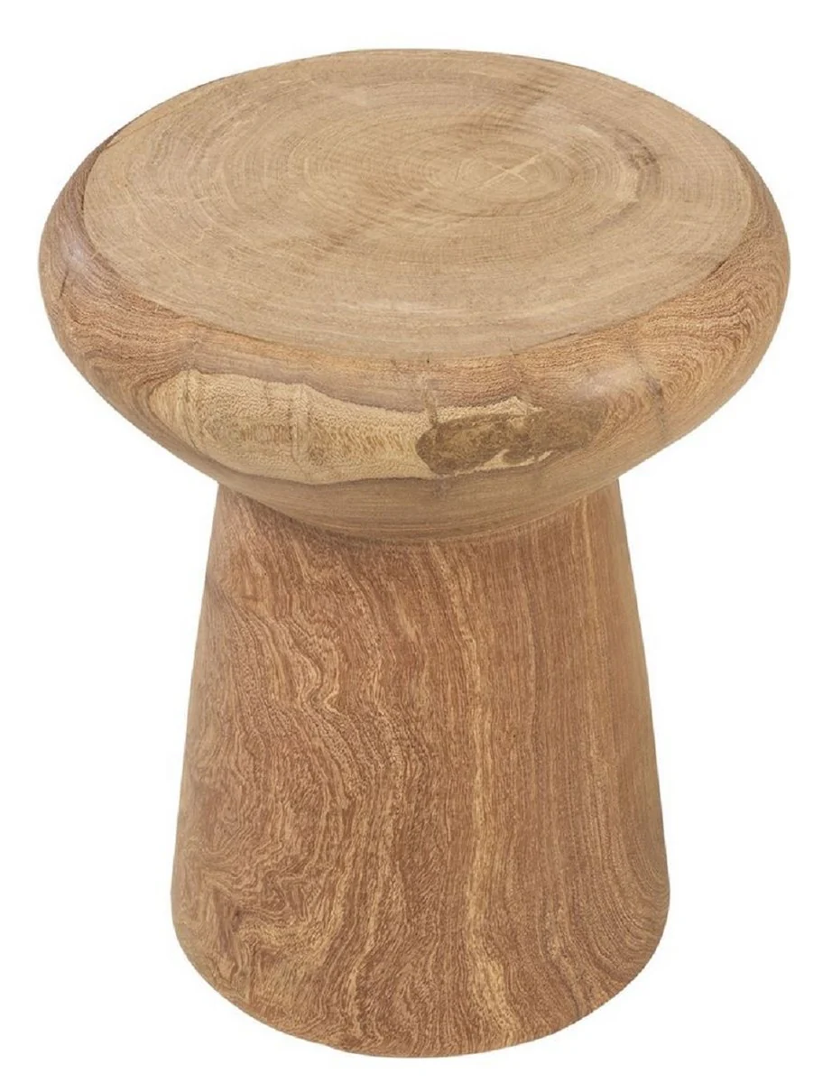 Luxury solid wood side table / stool natural color Ø 40 x H. 48 cm - luxury furniture
