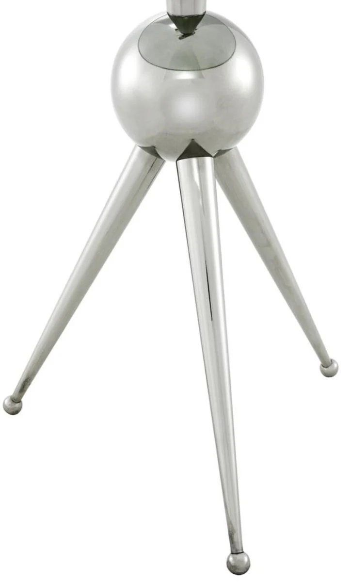 Side table in silver with glass top 40 x H. 72 cm - luxury hotel table