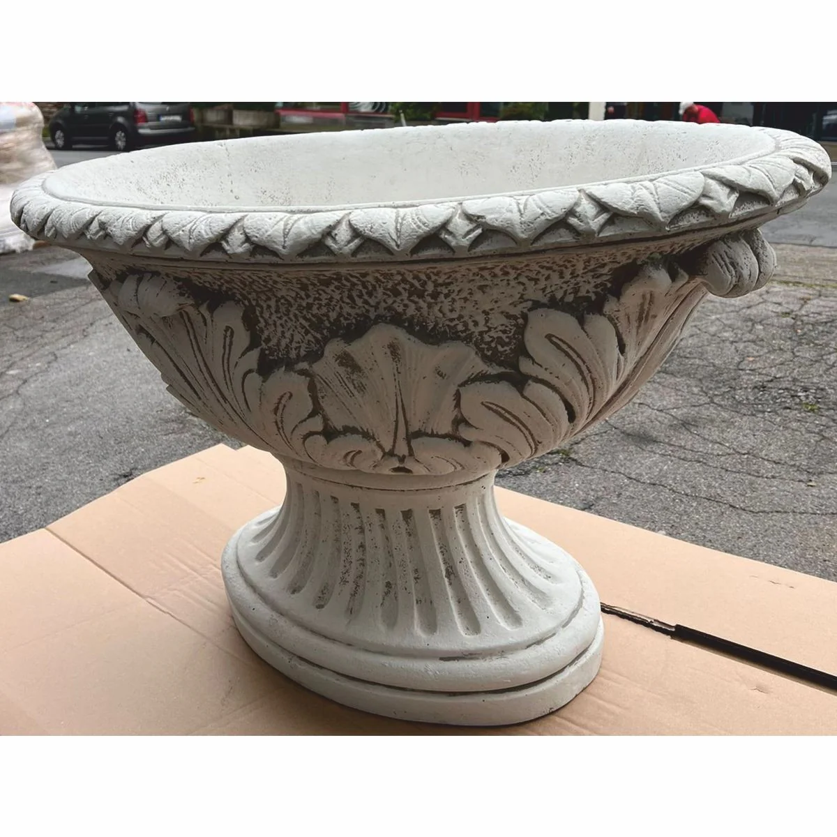 Luxus Barock Blumentopf Grau Ø 100 x H. 60 cm - Made in Italy