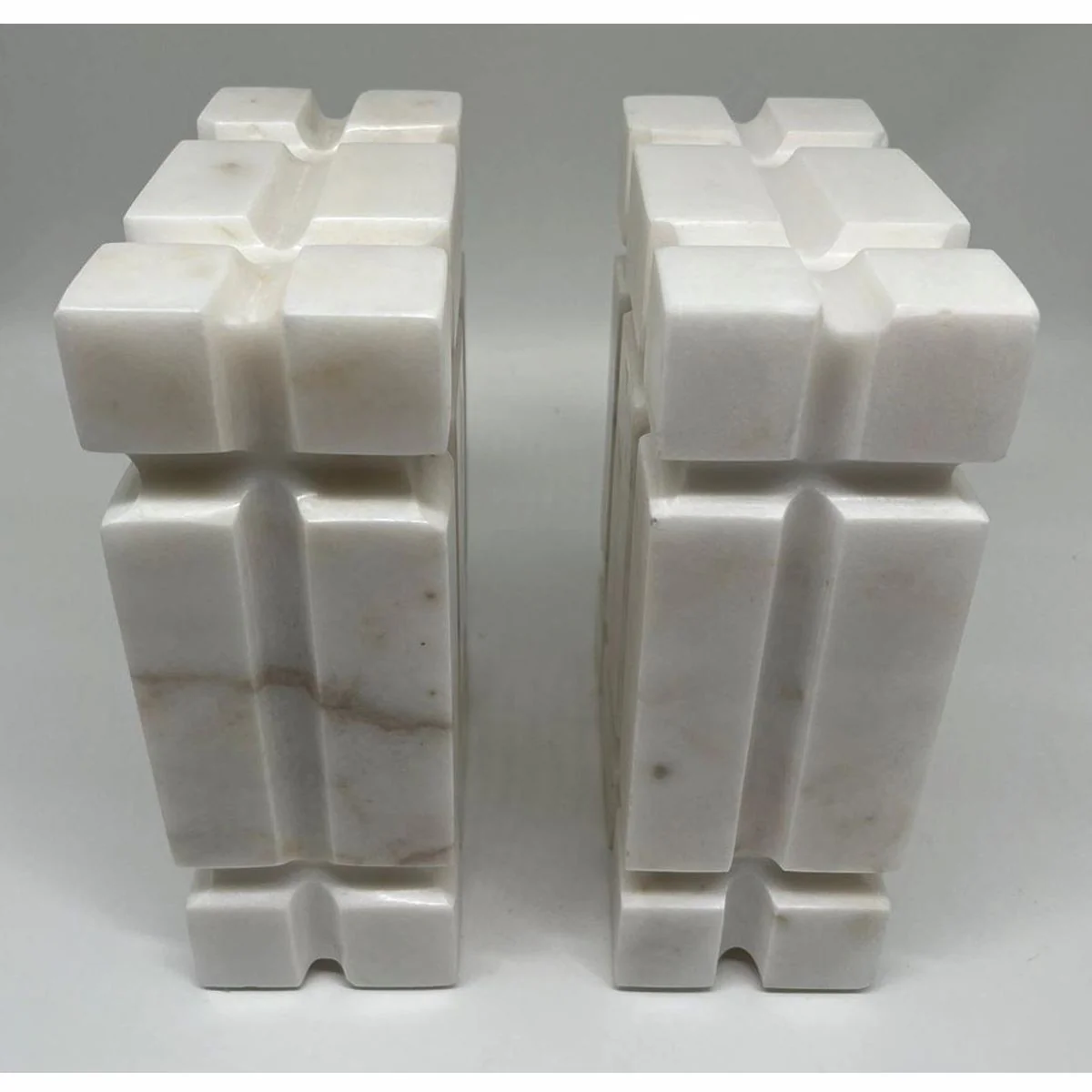 Luxury marble decorative bookends set white - decorative accessories