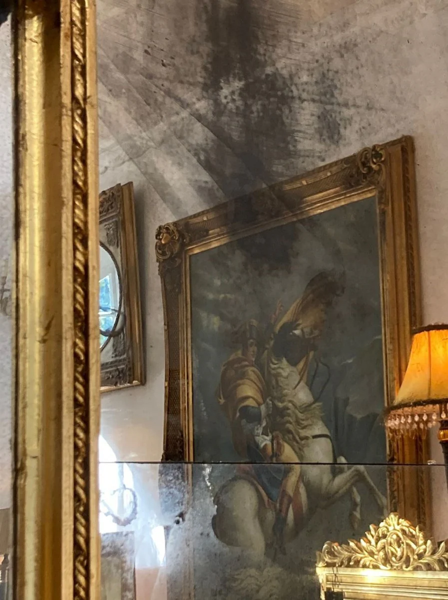 Baroque mirror gold / antique mirror glass - Rectangular wall mirror with elegant decorations - Baroque wardrobe mirror - Baroque style wall mirror - Baroque furniture - Noble & magnificent