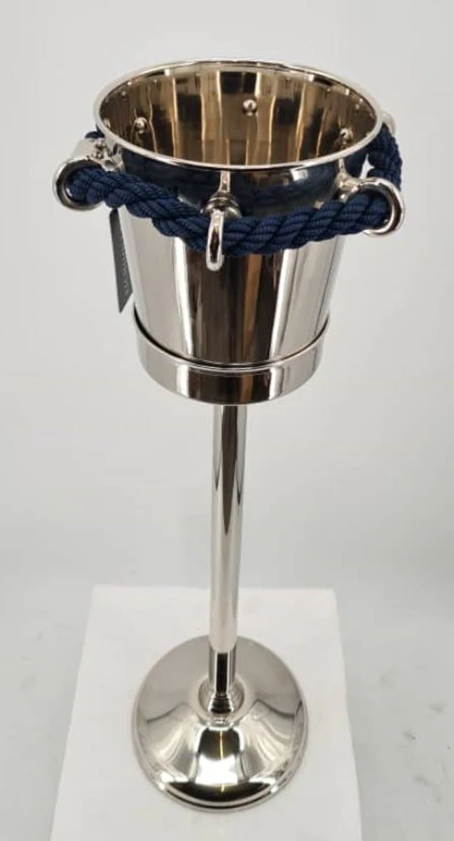 Luxury wine cooler with stand silver / dark blue - champagne cooler