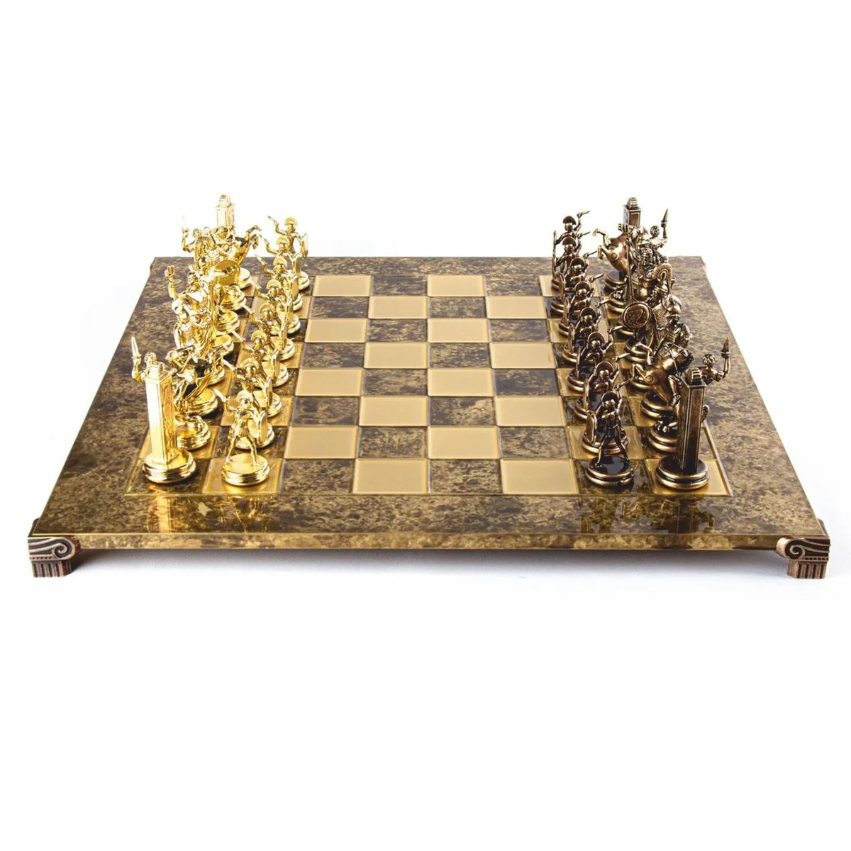 Luxury chess set gold / brown / bronze 54 x 54 cm - Greek chess set