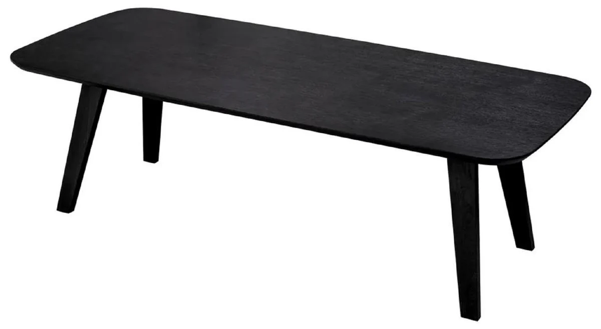 Luxury dining table black gray 245 x 109.5 x H. 77 cm - Rectangular solid wood kitchen table - Dining room furniture - Kitchen furniture - Luxury furniture - Luxury furnishings