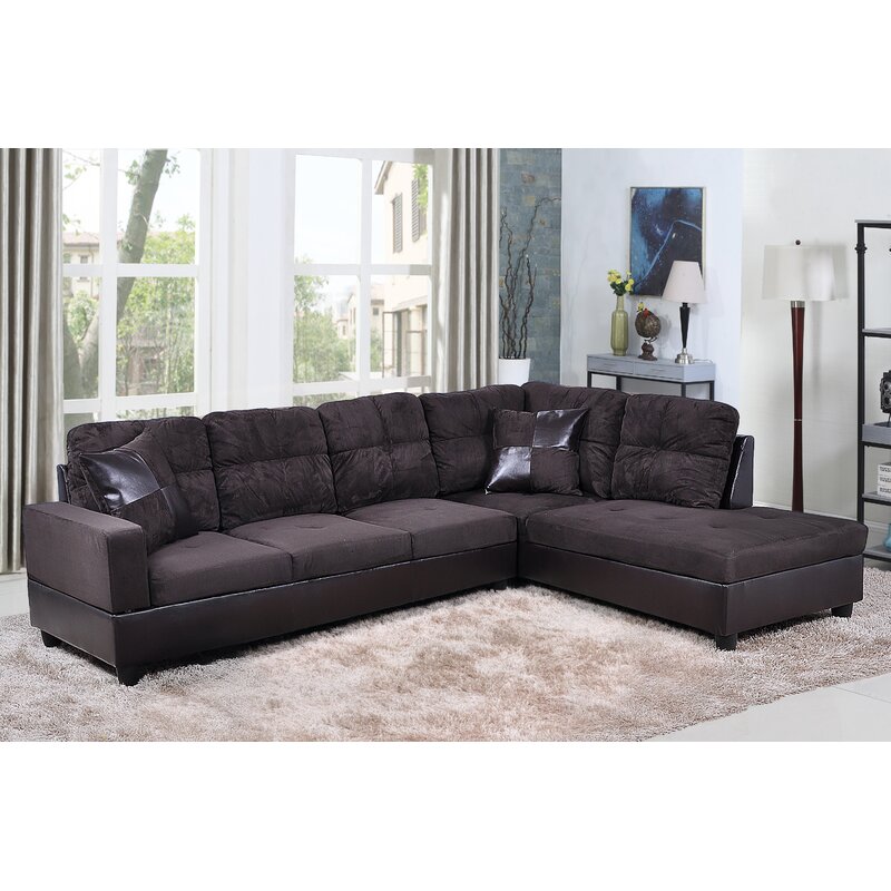 Burman 103.5 Large Faux Leather Sofa & Chaise