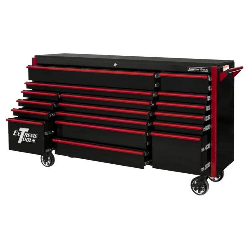 Extreme Tools Rx Series Rolling Cabinet 72" X 30" Black