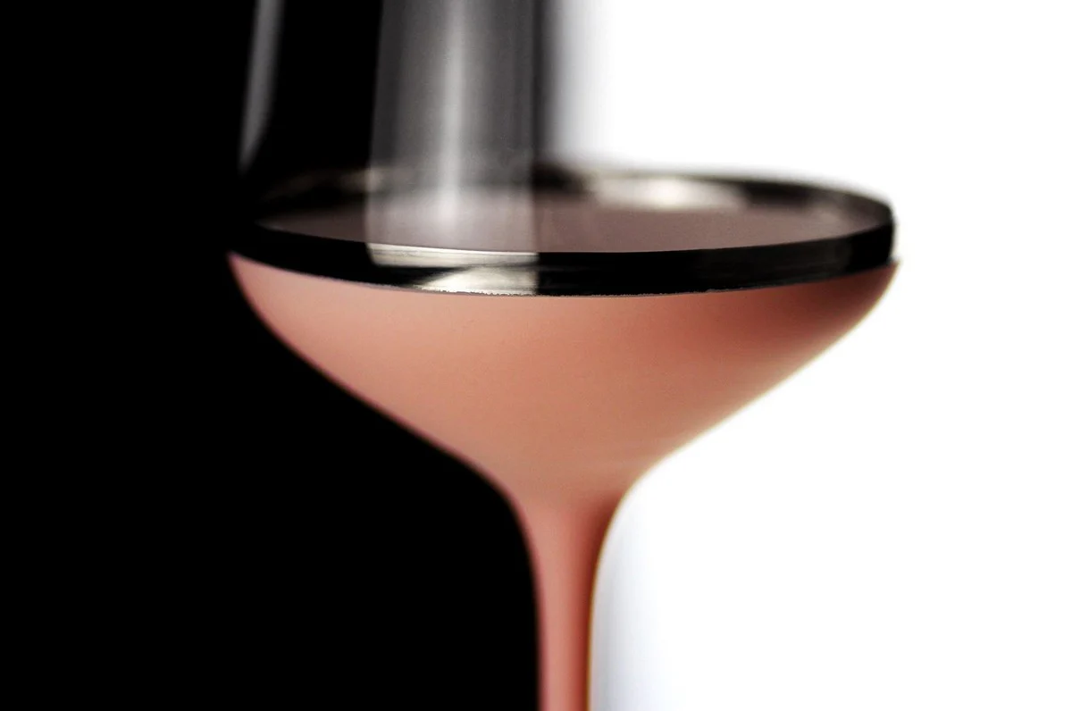 Luxury red wine glass set of 6 old pink / silver Ø 8.5 x H. 24 cm - Handmade and hand-painted wine glasses - Hotel & Restaurant Accessories - Luxury quality