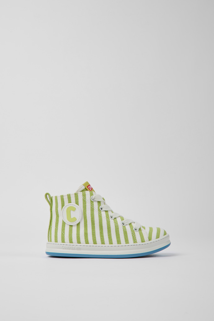 Runner Green and White Fabric Sneakers for Boys
